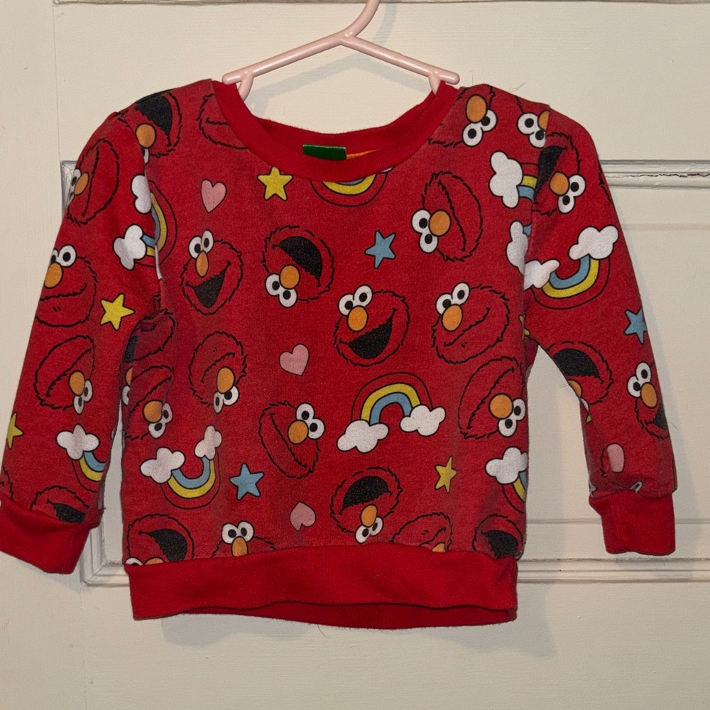 Red Elmo Print Kids Sweatshirt
